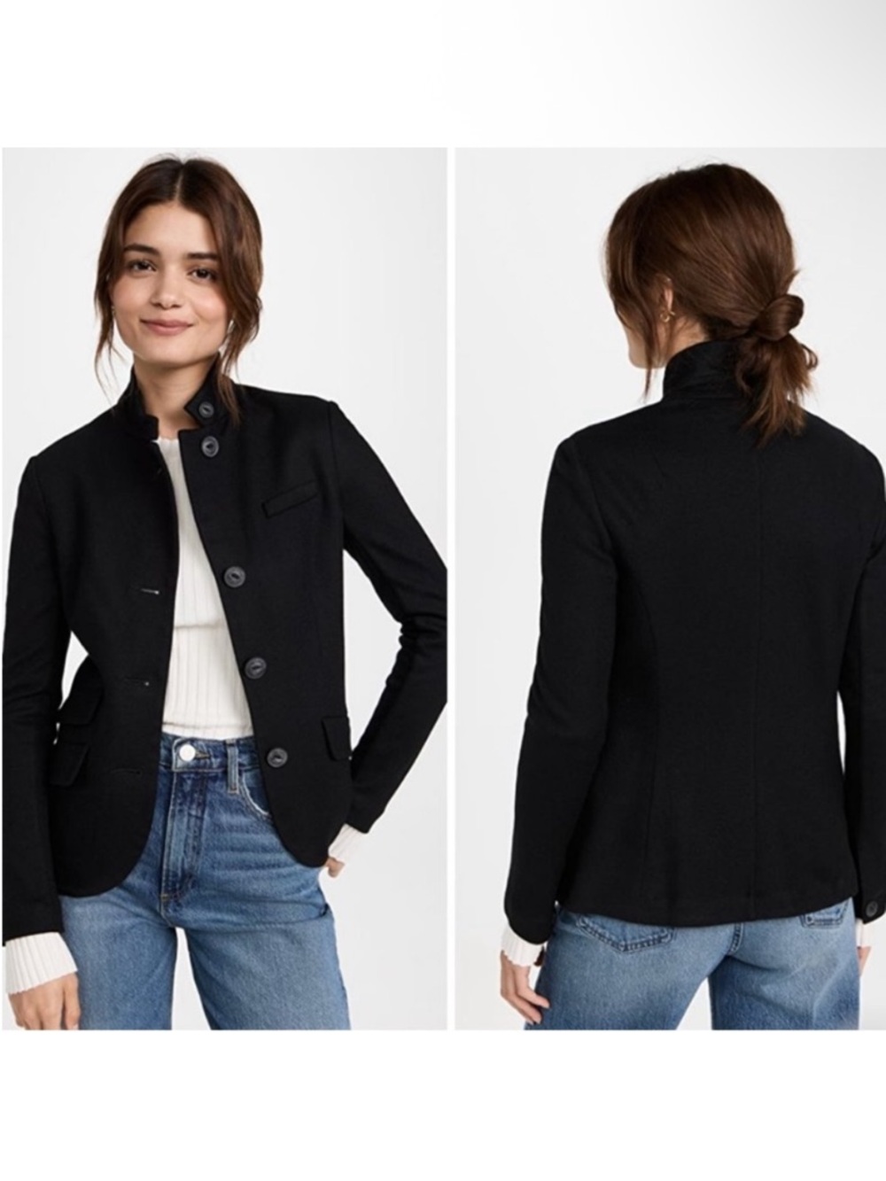 Rag & Bone Wool Stand Collar Slade Blazer Size 6 Black